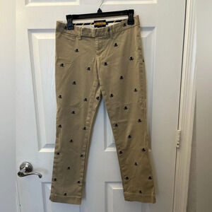 ! Rare Polo Ralph Lauren rugby Khaki Military Skull  Slim Pants sz 2